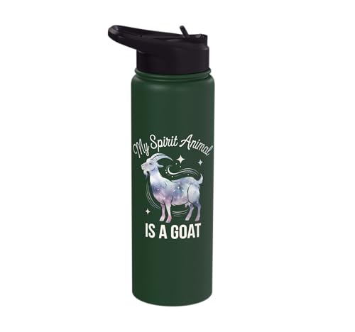 My Spirit Animal Is A Coat Cute Coat Pygmy Goat Farmer Stainless Steel Insulated Water Bottle - color: Dark Green