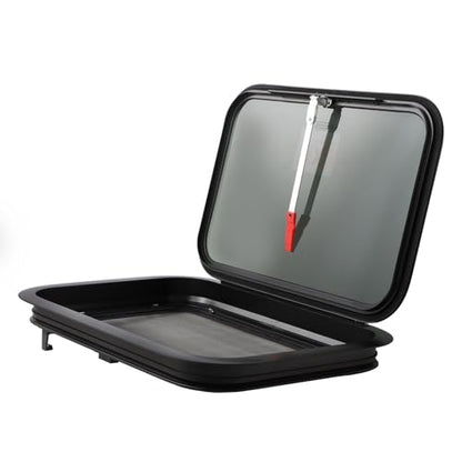 labwork 22W x 15H RV Exit Window with Removable Screen and Mounting Frame | for RV Cargo and Horse Trailer DOT Certified