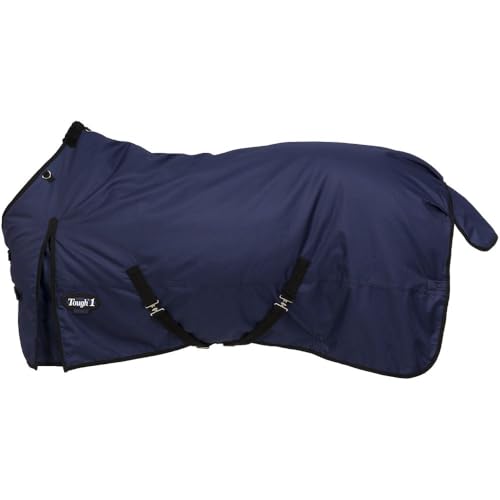 TOUGH1 Basics 1200D Turnout Blanket, 200-G, Navy Blue, 72-in - color: Navy, size: 72