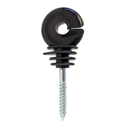 100 pcs Electric Fence Insulator, Black Self-Tapping Insulator, Fence Ring Post Screw-in Wood Post Insulator, with 1 pc Insulator Socket Tool (Fit for Electric Drill) - size: 100 pcs