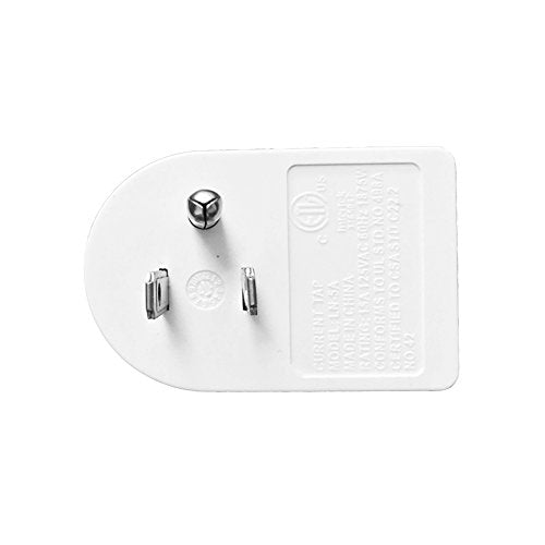 Oviitech 3 Pack Grounded Outlet Wall Tap Adapter with On/Off Power Switch，Single Outlet with Switch in White - size: 3