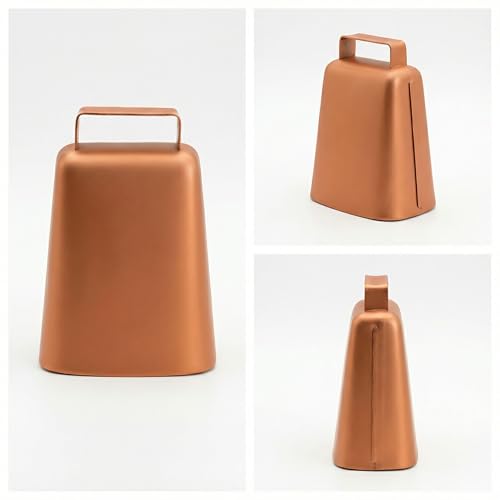 Livestock Cow Bell, Herd Tracking Loud Bell, Cow, Goat Sheep (Bronze, Medium) 5" - size: Medium