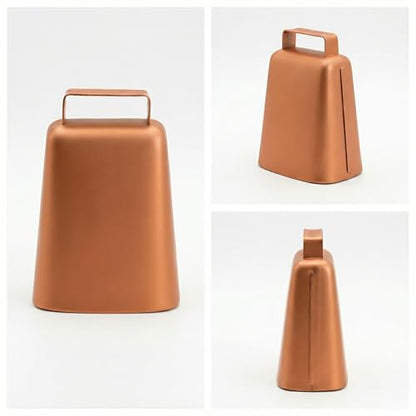 Livestock Cow Bell, Herd Tracking Loud Bell, Cow, Goat Sheep (Bronze, Medium) 5" - size: Medium