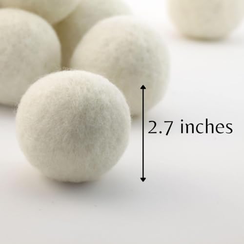 Woolbuddy Wool Felt Balls 12 PCS for Needle Felting 3 Size (3, 2.7, 2 Inch) | 100% Pure Wool Felt Balls 20PCS / 12PCS for Needle Felting & Christmas Holiday Ornaments, Core Wool Balls with Drawstring Bag
