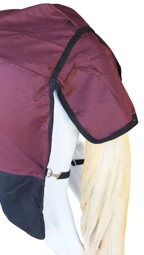 CHALLENGER 1200D Turnout Waterproof Rain Light-Weight Sheet Horse Blanket - color: Burgundy/Black, size: 84"