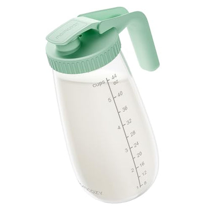 Momcozy Breast Milk Pitcher, Glass Storage Container Wide Mouth, 48oz 1pc - color: Green, size: 48 Ounce-1 Count