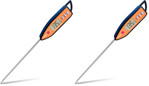 Digital Meat & Milk Thermometer - Instant Read Probe for Cooking, BBQ, Grill, Deep Fry, Roast & Baking (Pack of 2) - size: 23.1 x 2.5 x 1.5 cm (Pack of 2)