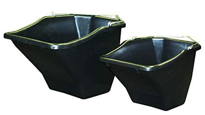 Little Giant® Plastic Better Bucket | Horse Feed Bucket | Ergonomically Designed | Flat Back Bucket | Made in USA | 20 Quarts | Black - color: Black, size: 20 Quarts