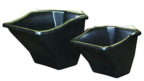 Little Giant® Plastic Better Bucket | Horse Feed Bucket | Ergonomically Designed | Flat Back Bucket | Made in USA | 20 Quarts | Black - color: Black, size: 20 Quarts