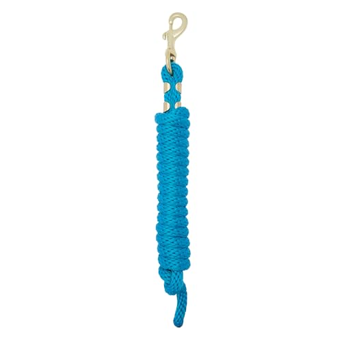 Weaver Equine 8' Horse Lead Rope with Brass-Plated Snap - color: Hurricane Blue