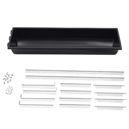 Livestock Feed Trough with Stand, 35L/9.25Gal Capacity Livestock Water Trough with Triangular-Structure Stand 39" Long Portable Farm Animal Feeder for Calves, Pigs, Sheep and Horses (Black) - color: Black
