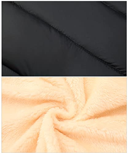 Happy Cherry Boys Girls Winter Thick Jacket Warm Fleece Fur Lining Zipper Hooded Windproof Coat Outwear for 1-7 Years - color: Black, size: 5-7 Years