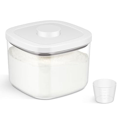 TBMAXS Airtight Rice Container 10 Lbs, Clear Plastic Food Storage Container Bin For Flour Sugar, Dry Food Holder with Easy Locking Lid for Kitchen Pantry Organization and Storage