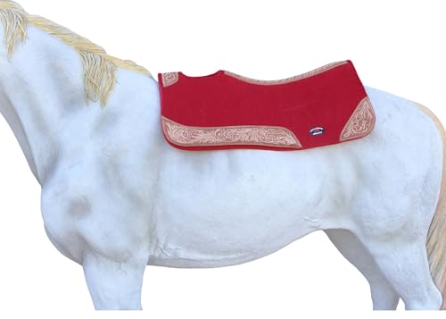 CHALLENGER Horse Saddle PAD Western Contoured Wool Felt Moisture Wicking Saddle Pad 39177 - color: Red Brown