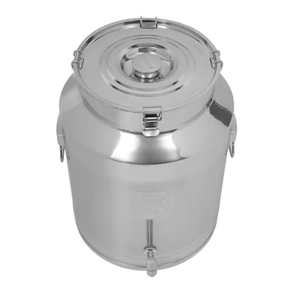 Milk Can Thickened 304 Stainless Steel Wine Pail Bucket Heavy Duty Liquid Storage Barrel Transport Cans Tote Jug with Sealed Lid & Faucet 64L/16.91Gallon - size: 64L/16.91Gal