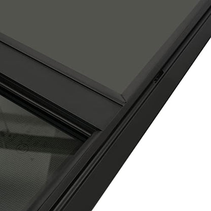 Teardrop Horizontal Sliding RV Window, Tempered Black Glass RV Window with Screen Window, 24" W x 20" H - size: 24" W x 20" H