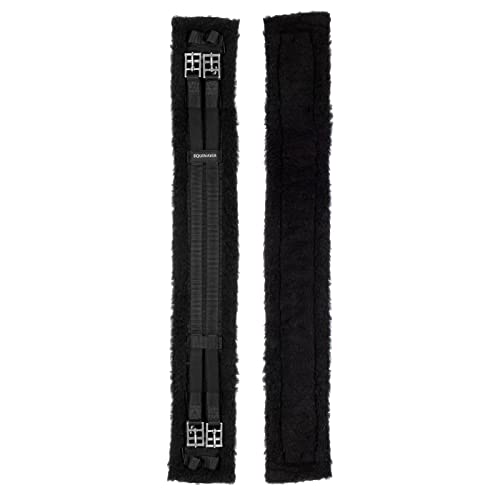 Equinavia Saga Fleece Dressage Girth Cinch for Horses - Black - 30 in - size: 30 in