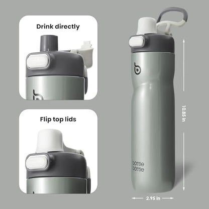 BOTTLE BOTTLE Insulated Water Bottle with Handle 24 oz gray - color: gray