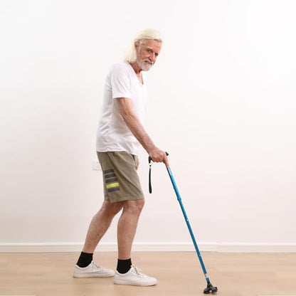REHAND Walking Cane for Men & Women - Foldable, Adjustable, Lightweight, Self Standing Pivot Walking Cane, Soft Handle Grip, with Travel Bag, Walking Sticks for Seniors & Adults - color: Black
