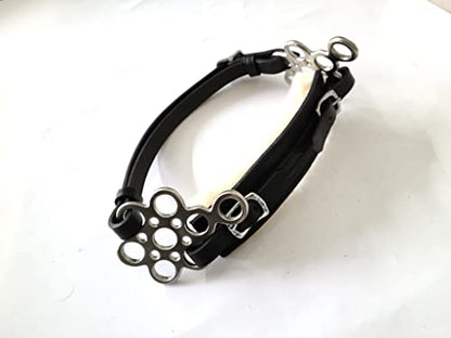 Hackamore Bitless Horse Bit English Western Adjustable Flower Padded Fur Original Leather Bridle Equestrian Tack