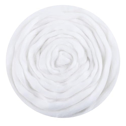3.53oz Needle Felting Wool, 100% Pure Long-Fiber Wool top roving. Perfect for DIY Embroidery, Spinning, Wet Felting and Weaving Crafts, Also Suitable for Making Large-Scale Artworks - color: 84, style: Black white tones