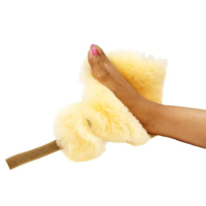 Sheepskin Ranch Sofsheep Medical Sheepskin Heel Protector, Pressure Relief for Bed Sores, Ulcers, Sensitive Skin, Hospital Grade, Chrome Free, Washable, Hypoallergenic, Adjustable, Real Wool, Pair - style: Pair