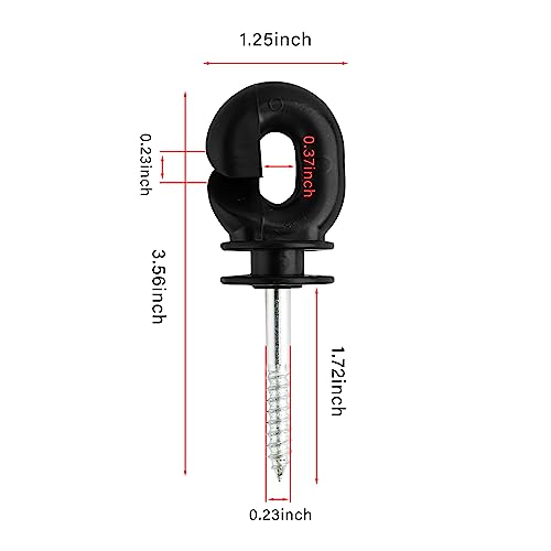 80 Pcs Electric Fence Insulators Screw-in Insulators Fence Ring Post Wood Post Insulator and 1 Pc Free Insulator Socket Tool
