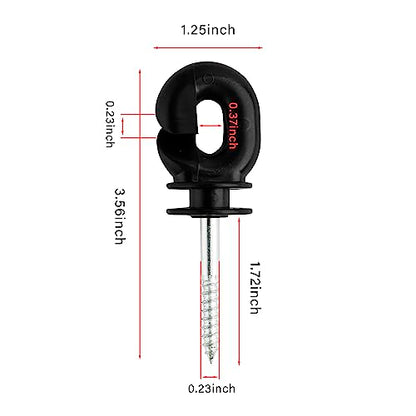 80 Pcs Electric Fence Insulators Screw-in Insulators Fence Ring Post Wood Post Insulator and 1 Pc Free Insulator Socket Tool