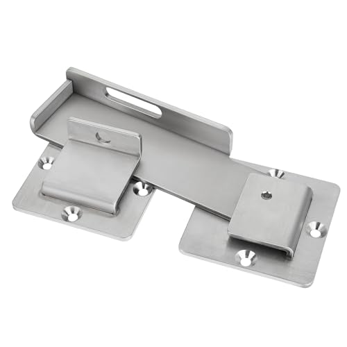 Flip Gate Latch with Padlock Hole,Double Gate Latch for Fence, 4MM Heavy-Duty gate Latch for Wooden Fence,Swing and Sliding Open Gate, Barn Door, Fence, Yard - color: Silver (2 Pcs)
