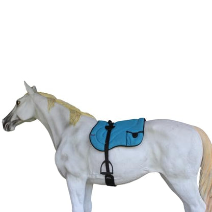 Horse Western Breathable Padded Anti-Slip Neoprene Bareback Saddle Pad 39194 - color: Turquoise/Black, size: Bareback Pad: 23" L x 36" W Cinch: 32" L x 4" W