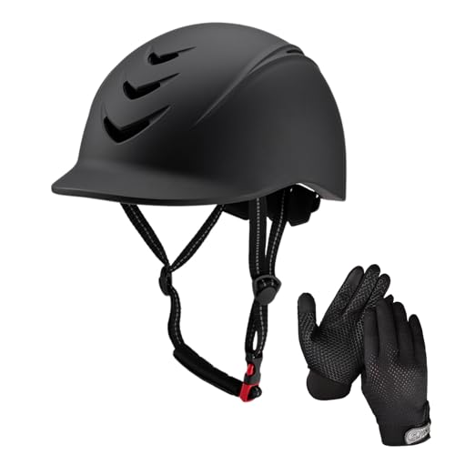 Equestrian Set - Helmet and Gloves for Horseback Riding and Training - Horse Riding Safety Gear Helmets Equestrian Equi-Pro Gear Gloves for Women, Man