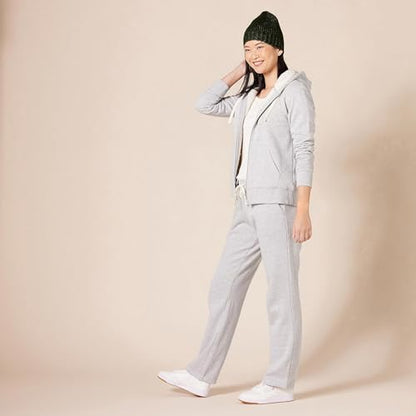 Amazon Essentials Women's Sherpa-Lined Fleece Full-Zip Hooded Jacket with Drawstring (Available in Plus Size) - color: Grey Heather, size: Small