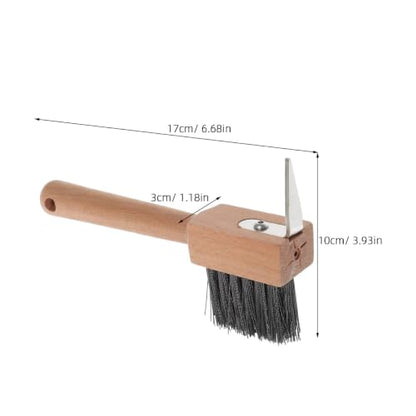 Hemoton Horse Hoof Brush Wooden Handle Hoof Care Tool for Cattle Sheep and Camels Metal Bristles for Cleaning Trimming and Grooming Portable 6.69 X 3.93 X 1.18 in