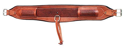 Horse Western Tooled Padded Leather Rear Flank Saddle Cinch Billets 9782 - color: Tan