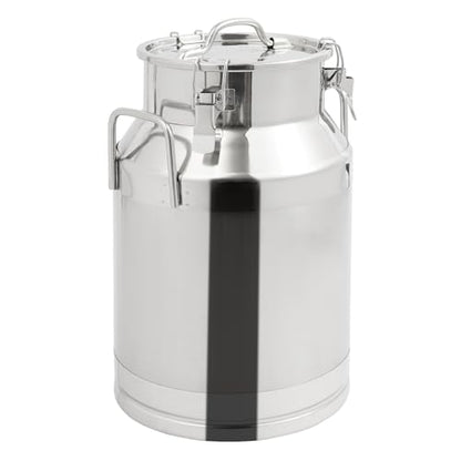 304 Stainless Steel Milk Can, 28L/7.4Gal Milk Bucket Wine Pail Sealed Bucket, Heavy Duty Storage Can Tote Jug with Sealed Lid for Liquid Storage - size: 28L/7.4Gal