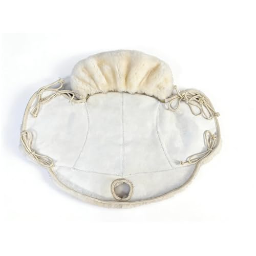Western-Style Sheepskin Saddle Seat Cover, Sheepskin Saddle Pad, Genuine Merino Sheepskin Saddle Pad - color: Ivory White