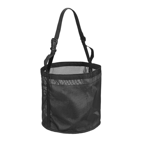 Horse Feed Bag, Horse Muzzle Hay Bags with Adjustable Strap Nylon Mesh Waterproof Bottom Grain Horses Bag, (Black, L,1 Pcs), Intended for Feeding Grain/Powder/Hay - color: Black, size: L
