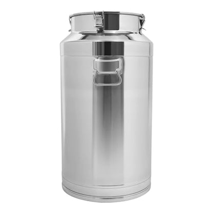 304 Stainless Steel Milk Can, 23 Gallon Milk Jug, Portable Locking Sealed Lid Bucket Wine Pail with Handles, Commercial Water Jug Pot Drink Beverage Dispenser - size: 23Gal, No Spigot