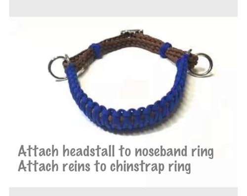 side pull hackamore with a whoa bitless bridle attachment horse tack royal blue