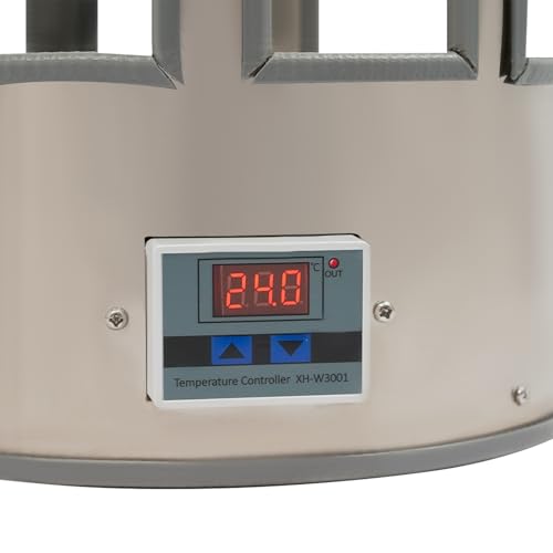 Heated Chicken Waterer 5 Gallon Heated Poultry Waterer for Chickens, 5 Gallon Bucket Heater Chicken Water Heater for Winter with LED Display, 32-122℉ Temp Adjustable