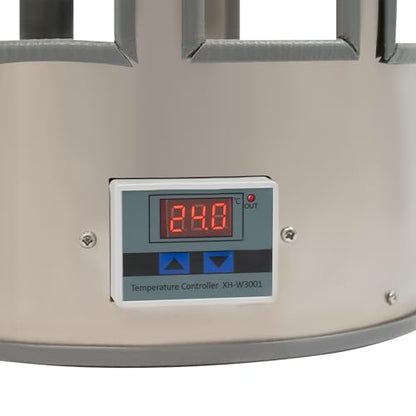 Heated Chicken Waterer 5 Gallon Heated Poultry Waterer for Chickens, 5 Gallon Bucket Heater Chicken Water Heater for Winter with LED Display, 32-122℉ Temp Adjustable