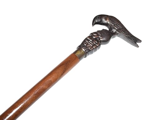 Wooden Walking Cane New Model Antique Eagle Head Handle Brown Walking Stick Cane Xmas Vintage Gift