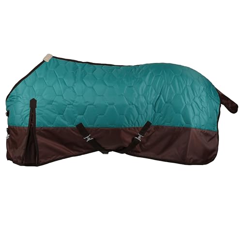 Showman 420 Denier Quilted Nylon Horse Blanket - color: Teal, size: 62"