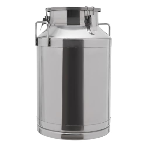 Stainless Steel Sealed Milk Barrel with Spigot，60L/15.85Gallon Large Milk Bucket Wine Can Pail Tote Tank with Sealed Lid & Handle for Milk Wine Oil Liquid Tranport Storage Container - size: With Spigot