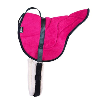 Harrison Howard Equestrian Saddle Pad Horse Riding Pad Bareback Pad with Girth - color: Rose Pink