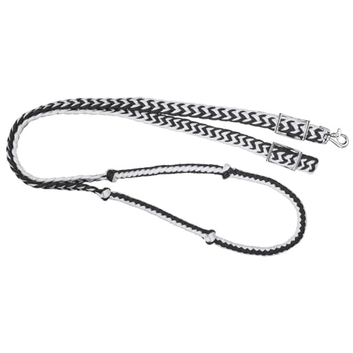 Tough 1 Deluxe Knotted Cord Roping Reins - color: Black/White