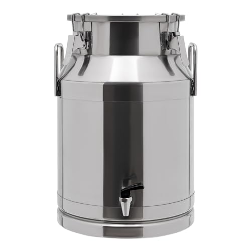 DYNAMI 8Gal Stainless Steel Milk Bucket With Faucet,Thickened Stainless Steel Milk Can with Sealing Lid,Large Liquid Container Storage,for Milk,Wine, Oil Storage Transport (30L/8gal,w/Faucet) - size: 8gal