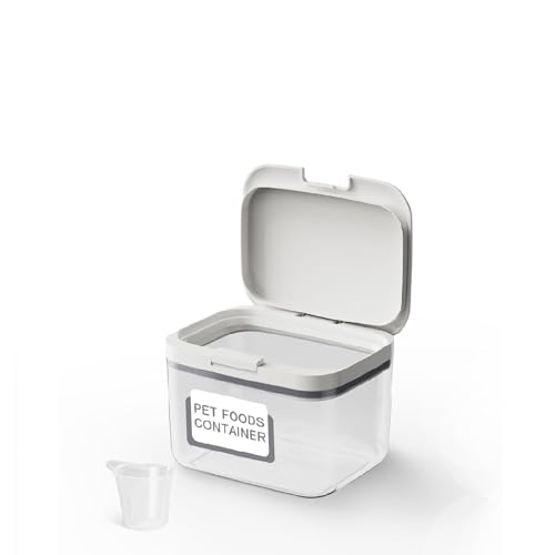 LivLab Mker 5 lb Airtight Dog Food Storage Container with Scoop, White - color: (D980)-2.8L