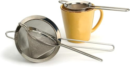 RSVP International Endurance Kitchen Collection, Stainless Steel Fine Mesh Conical Sieve/Colander, Multi-Purpose for Cooking, Baking, Loose Leaf Tea, Bar Strainer Cocktails, 4-Inch - size: 3-1/2-Inch
