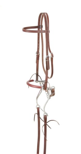 Tough 1 King Series Browband Bridle with Hackamore - color: Medium Tan